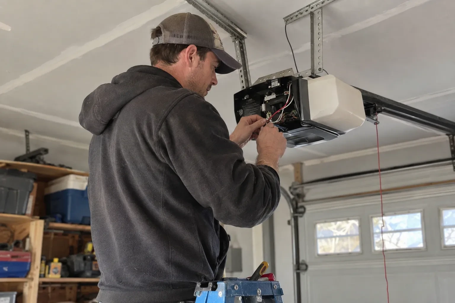 Illustrative garage doors scene; not an actual job — Glen Huron