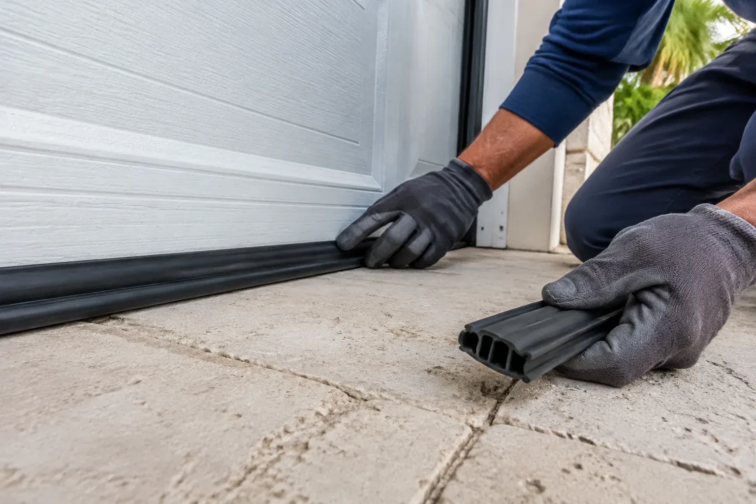 Illustrative garage doors scene; not an actual job — Garage Door Bottom Seal Replacement, Wasaga Beach